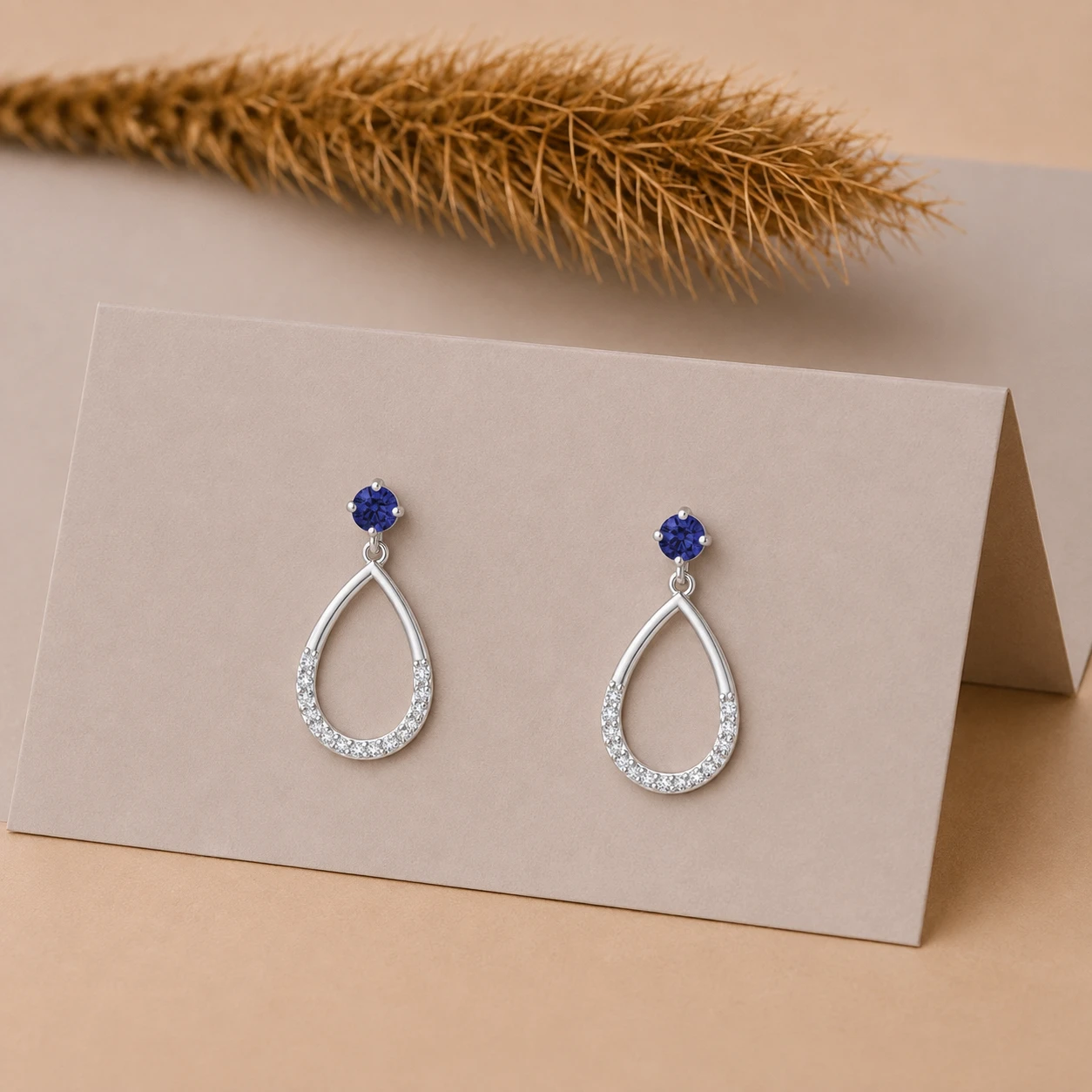 sterling-silver-teardrop-tanzanite-earrings