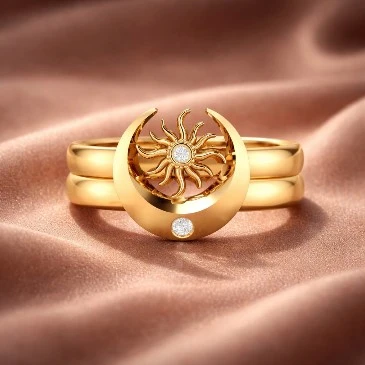 Sun And Moon Band Diamond Ring For Men