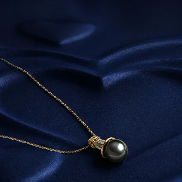 Tahitian Pearl Diamond-Accented Gold Plated Pendant