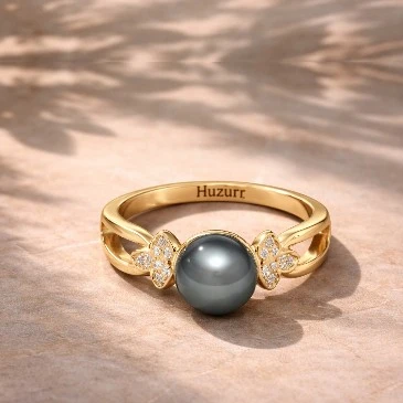 Tahitian Pearl Diamond Ring For Men