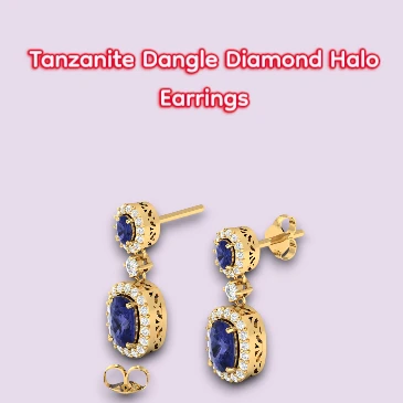 tanzanite-dangle-diamond-halo-earrings