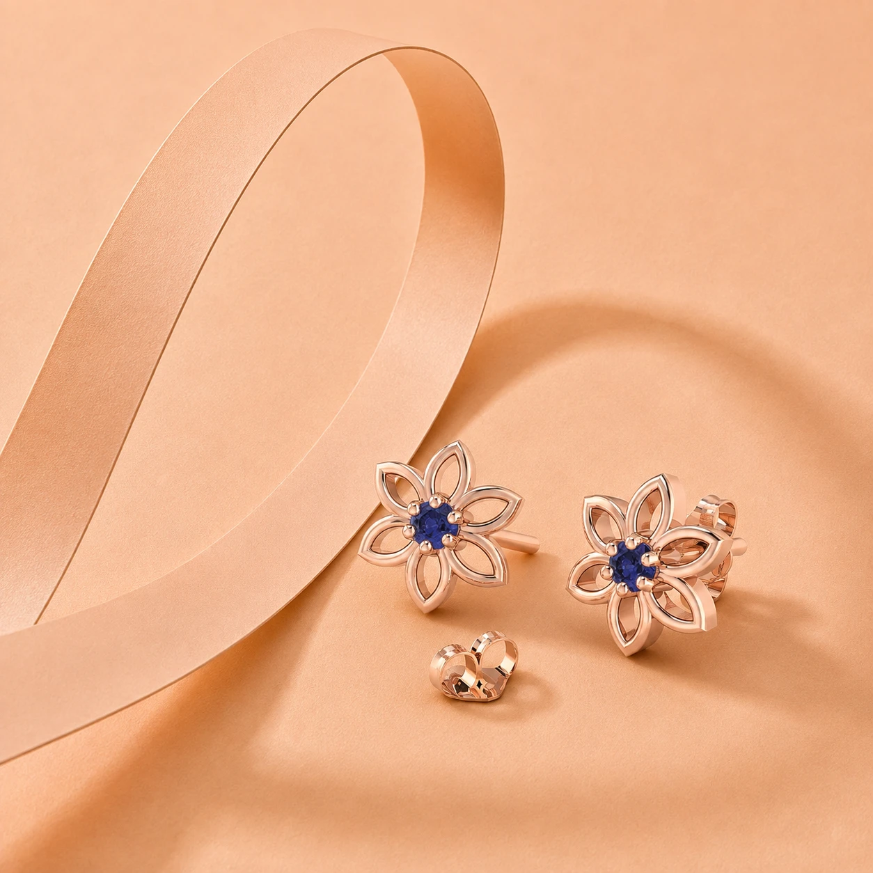 tanzanite-floral-studs