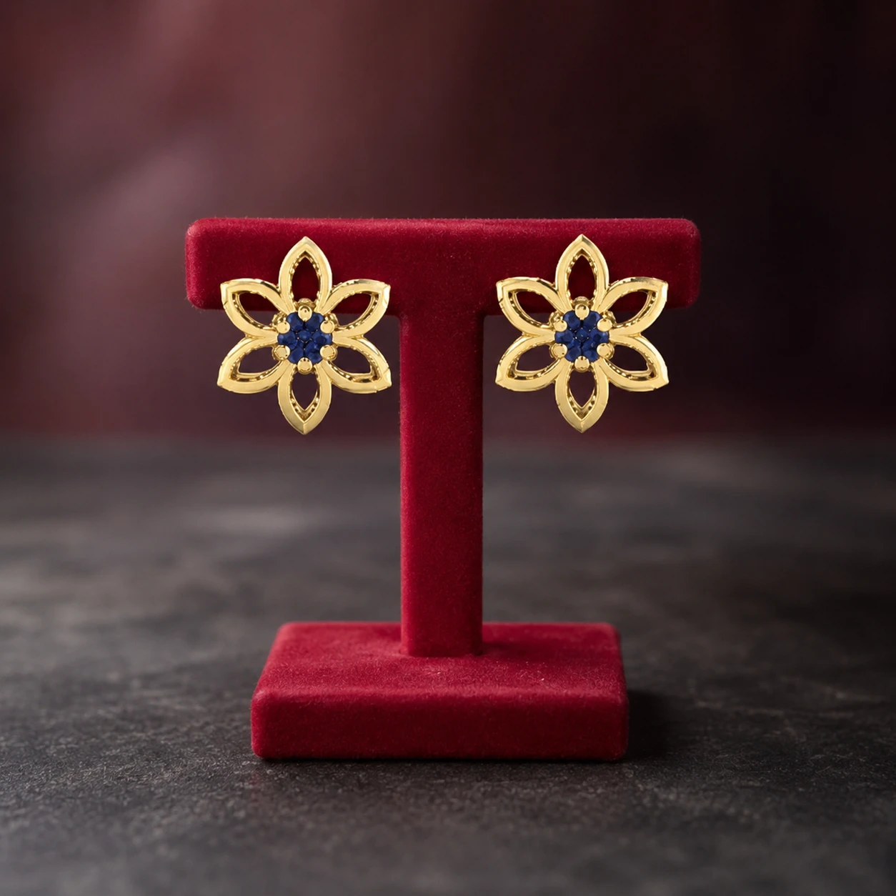 Floral Tanzanite Studs Earrings