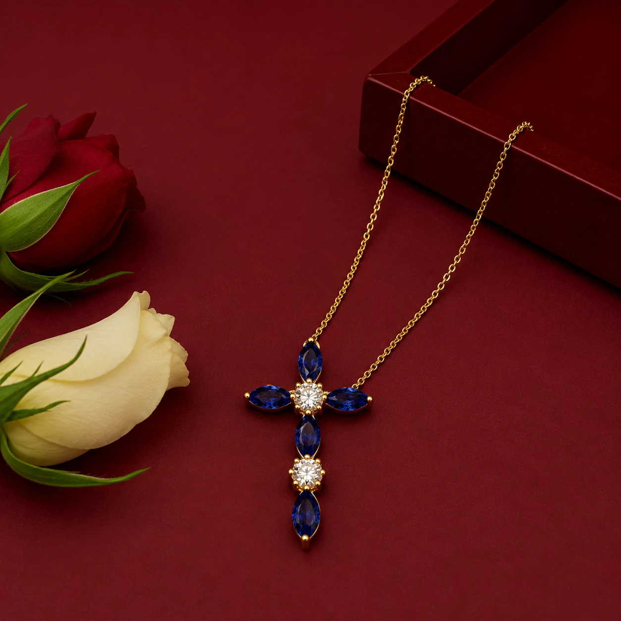 tanzanite-marquise-gold-filled-cross-pendant