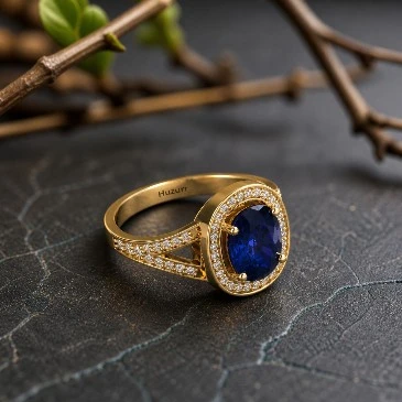 Cushion-Cut Tanzanite Gold Filled Split Shank Ring