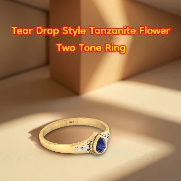 tear-drop-tanzanite-flower-two-tone-ring