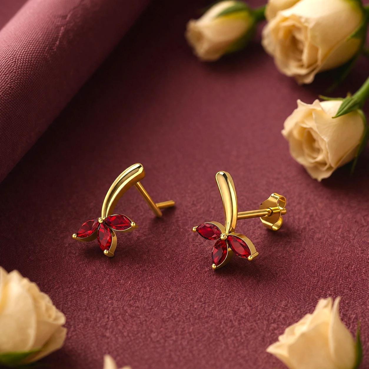 three-garnet-leaf-style-earrings