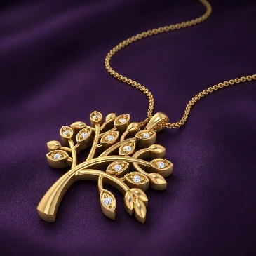 Tree of Life Diamond Gold Plated Pendant