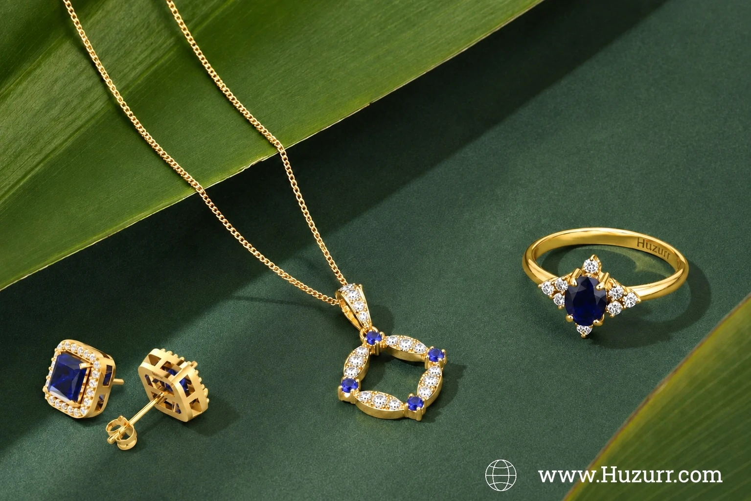 Trendy 3 Sapphire Jewelry Set For Women 2026