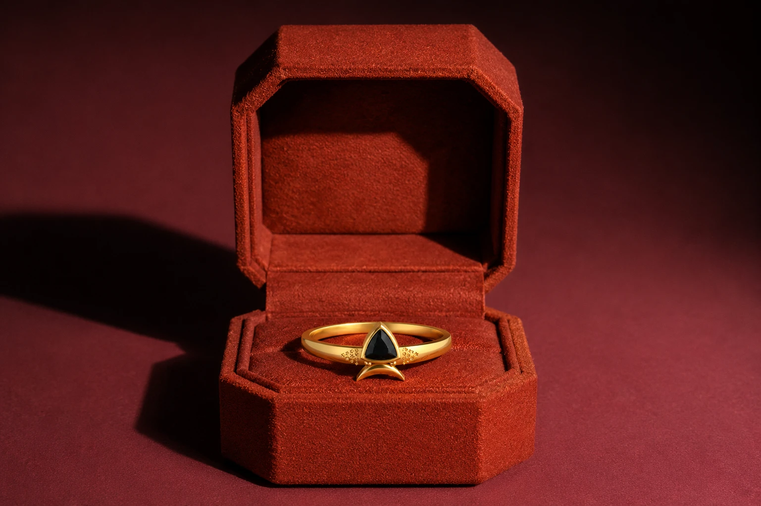 Trillion cut diamond engagement ring