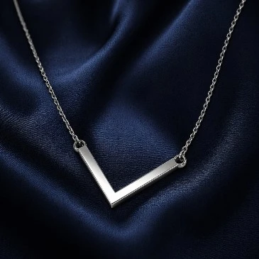 V Shape Sterling Silver Necklace
