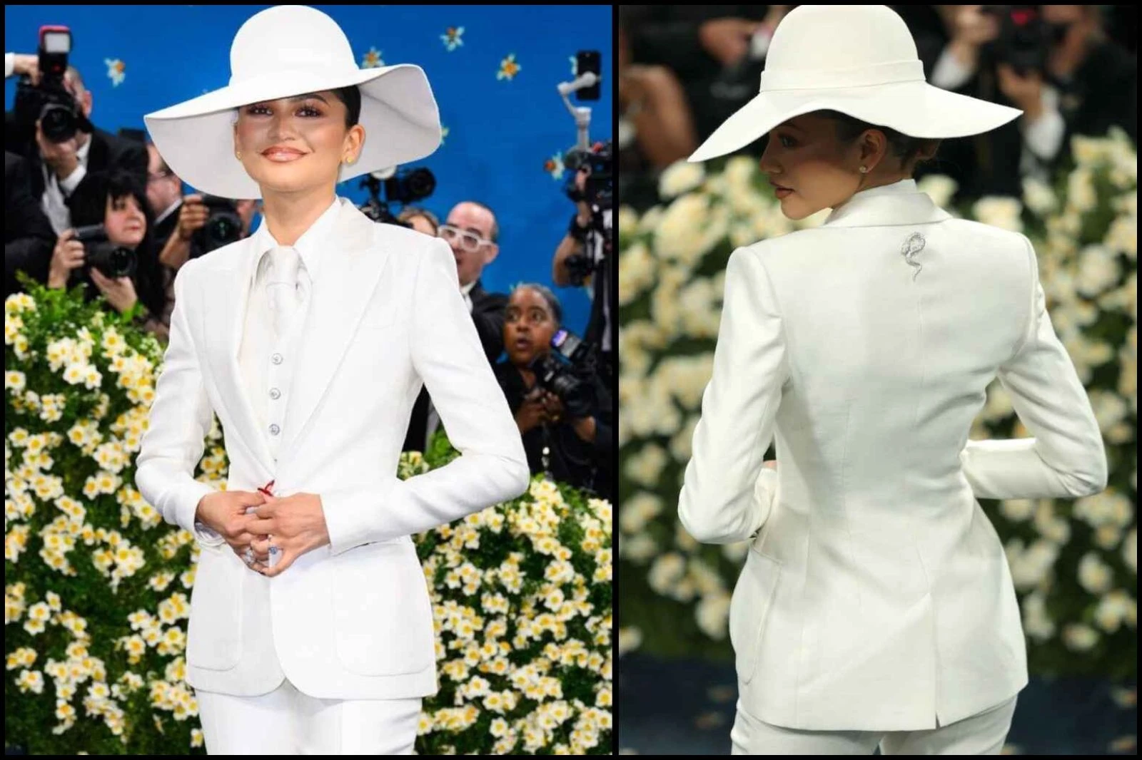 Zendaya In Diamond Stud And Snake Brooch