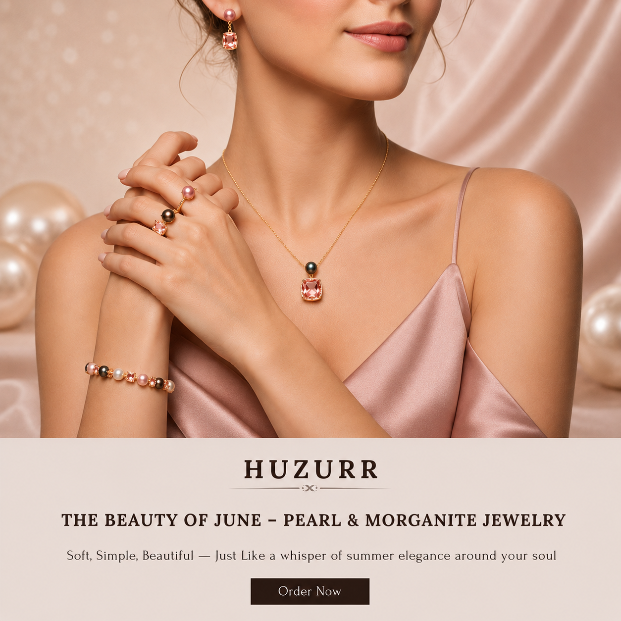 Pearl Morganite June Birthstone Jewelry